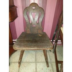 Antieke Handgesneden Teakhouten Madonna met Kind 35cm