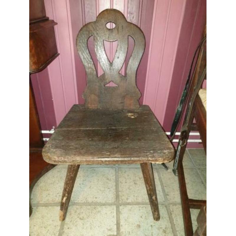 Antieke Handgesneden Teakhouten Madonna met Kind 35cm