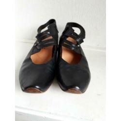 Think! Zwarte leren schoenen mt 39,5 Charlotte Nouvelle zgan