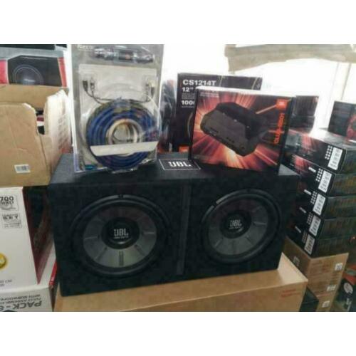 Jbl subwooferset versterker/subwoofee/35mm kabelkit.