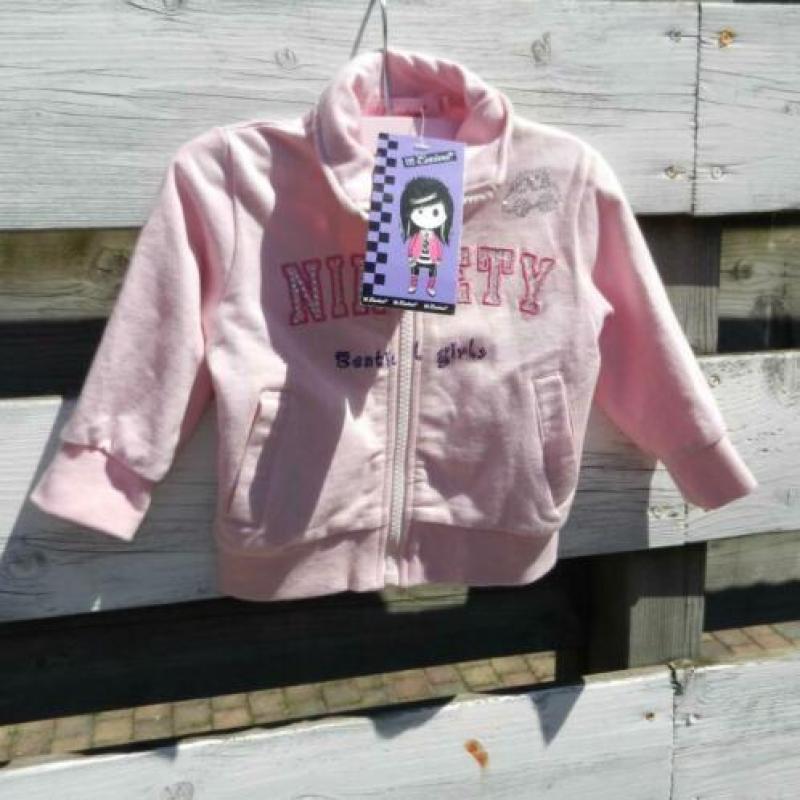 Nieuw roze vest / vestje met kaartje maat 68