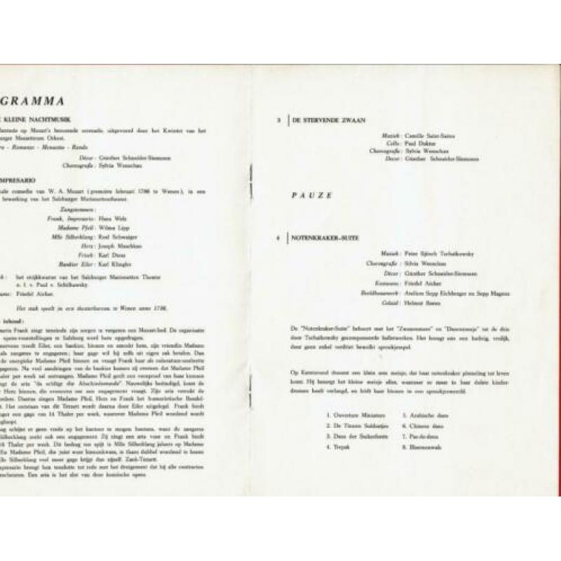 Programmablad Salzburger Marionetten Theater TourneeNederlan
