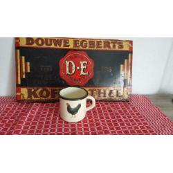 Emaille beker creme met kip