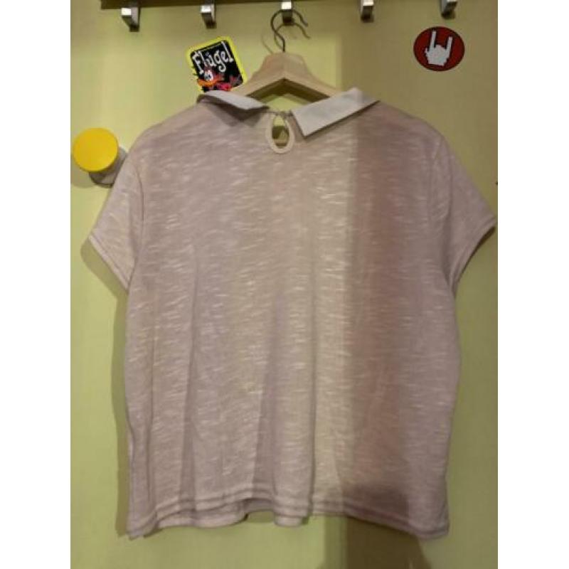 Leuke shirts met witte kraag in roze en zwart