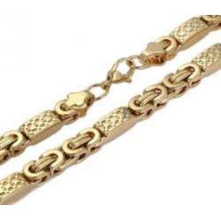 6mm 50cm koningsketting 50 cm platte Gold plated heren 6 mm
