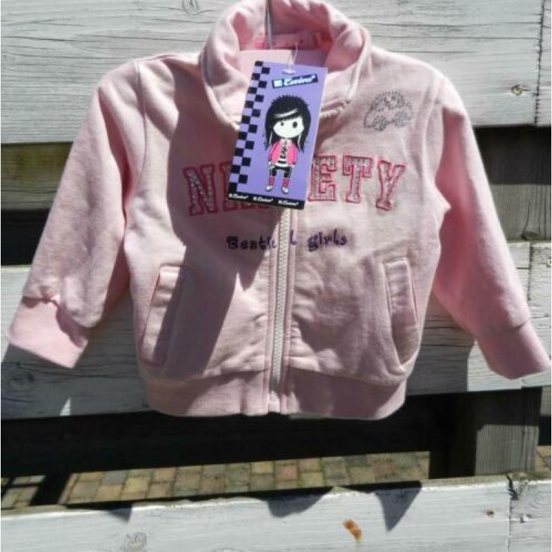 Nieuw roze vest / vestje met kaartje maat 68