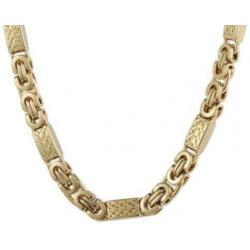 6mm 50cm koningsketting 50 cm platte Gold plated heren 6 mm