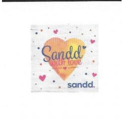 Zegel Sandd with love op 8 verschillende kaarten. Zegel kom