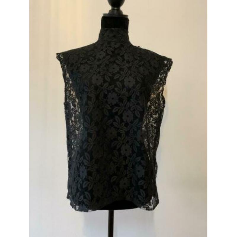 Zwarte kanten vintage see through top SALE