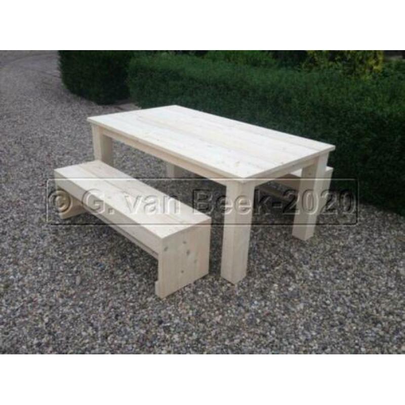 Tuintafel van Douglas of steigerhout tuin tafel