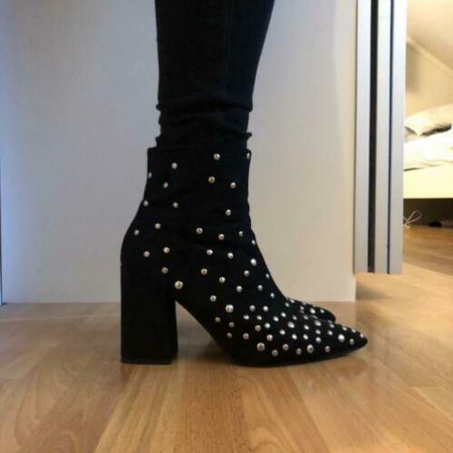 Suède enkellaars met studs