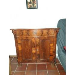 Antieke Handgesneden Teakhouten Madonna met Kind 35cm
