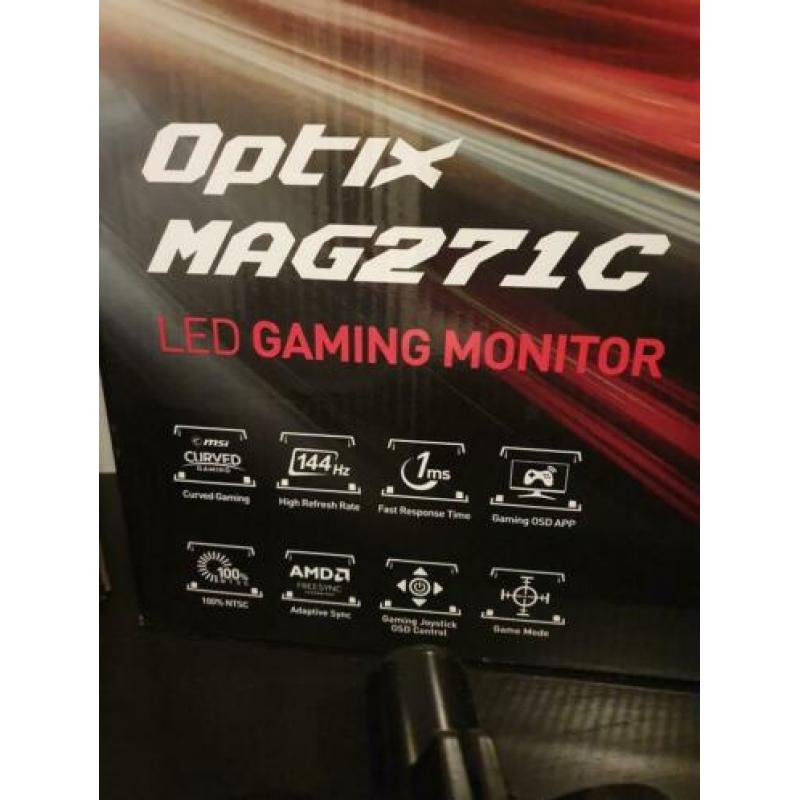 2x MSI Optix MAG271C 27 inch gaming monitor met dubbele arm