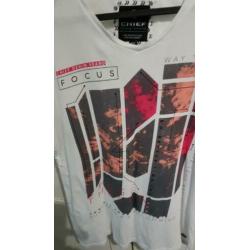 Wit T-shirt met opdruk merk CHIEF maat M