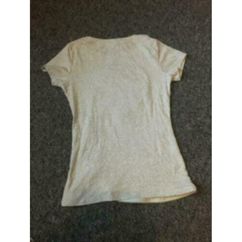 Leuk beige zomershirt met hart erop maat S/M!