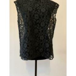Zwarte kanten vintage see through top SALE