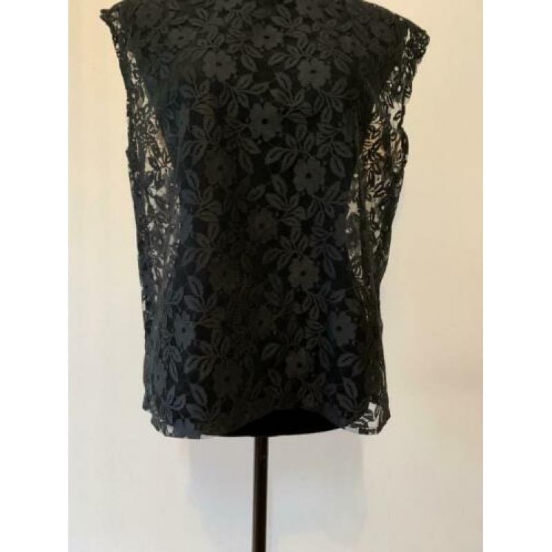 Zwarte kanten vintage see through top SALE