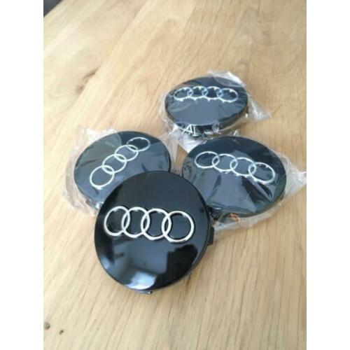 Audi zwart 60mm naafdoppen naafdop naafkappen naafkap