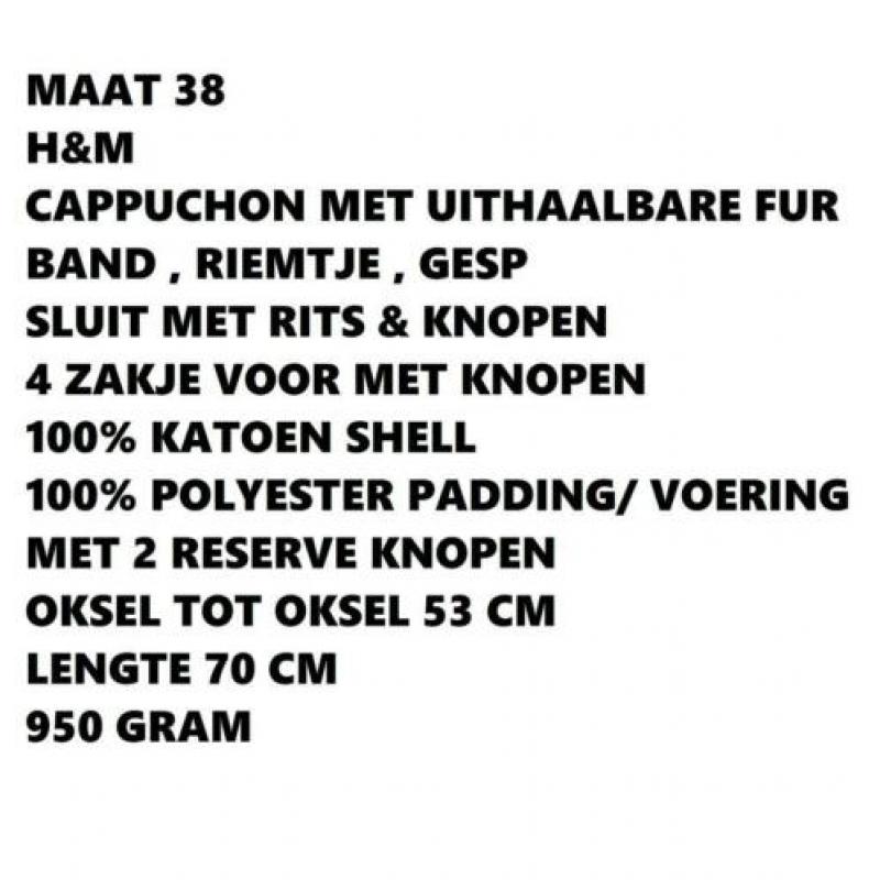 Maat 38 - h&m met capucchon - groen