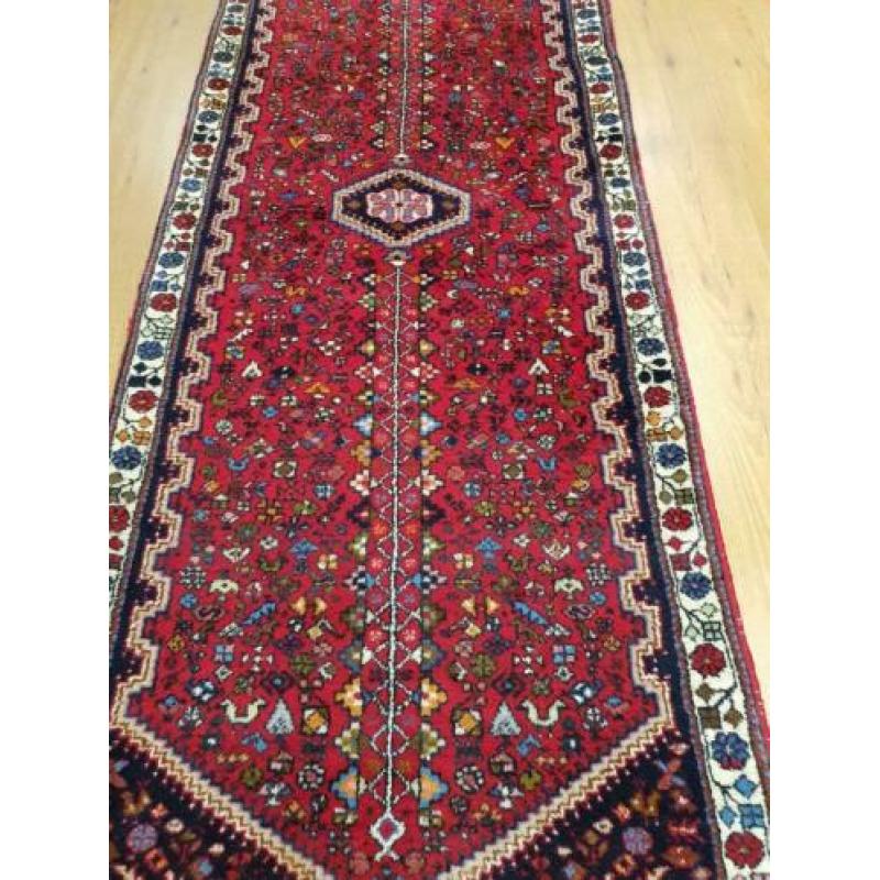 Vintage handgeknoopt perzisch tapijt loper Abedeh 207x73