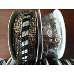 15 Rolletjes luxe band zwart / goud / brons
