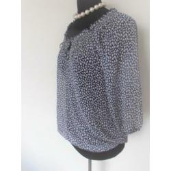 Promiss - prachtige blauw witte voorjaars blouse mt 42