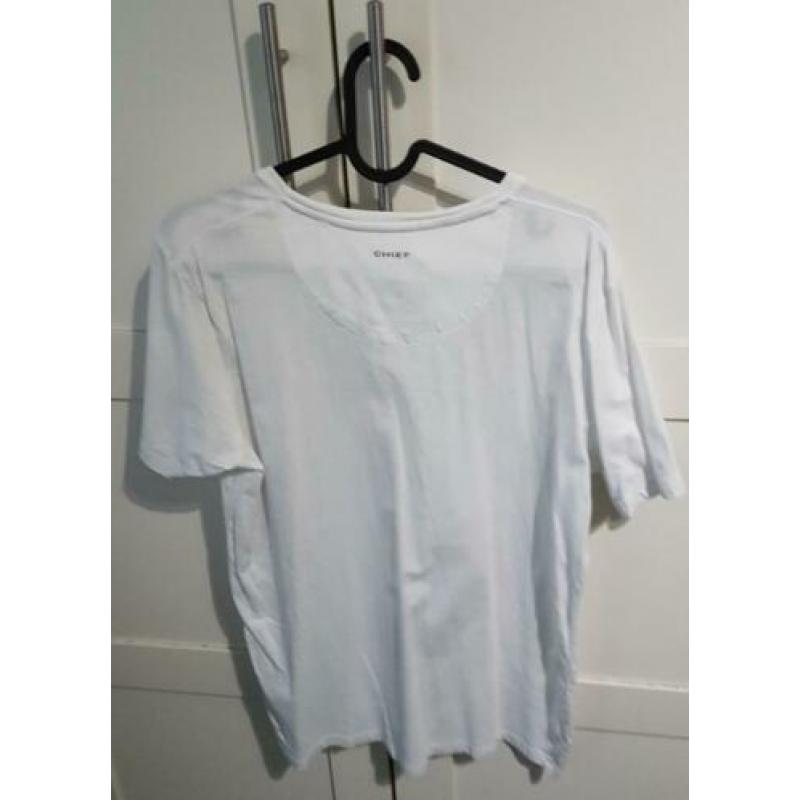 Wit T-shirt met opdruk merk CHIEF maat M