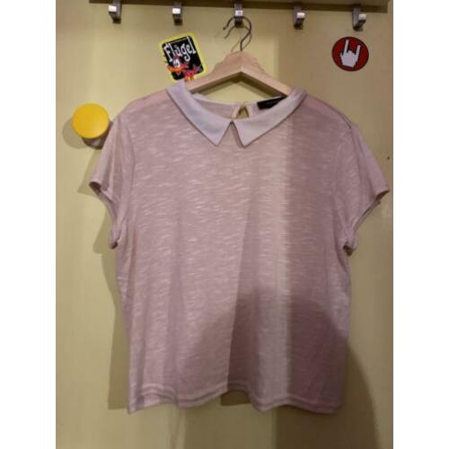 Leuke shirts met witte kraag in roze en zwart