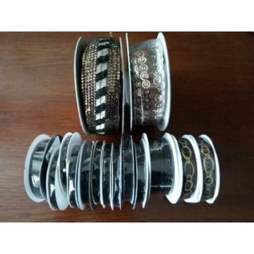 15 Rolletjes luxe band zwart / goud / brons