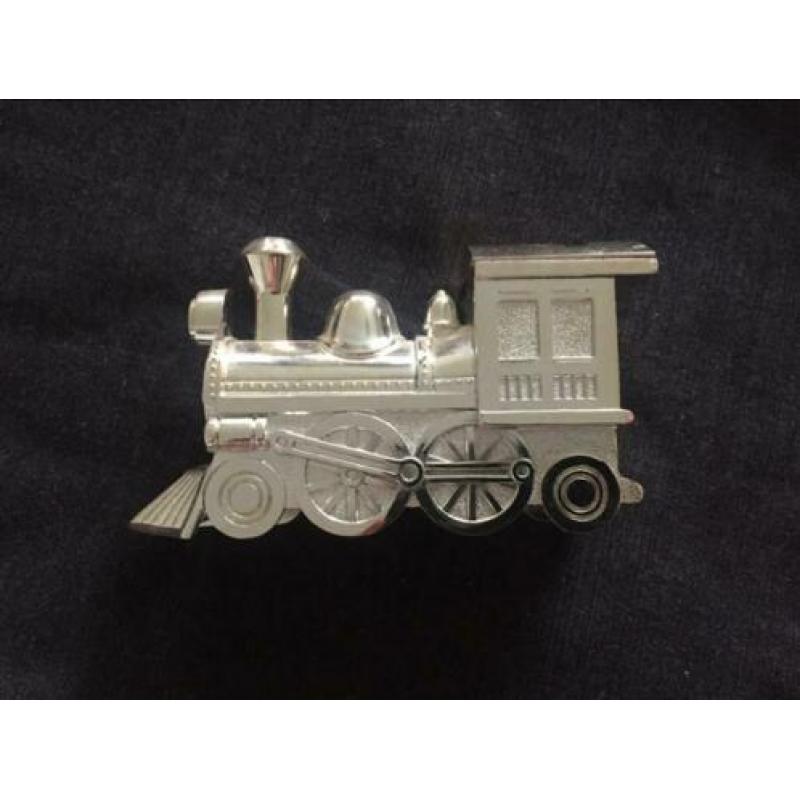 Verzilvert locomotief spaarpot