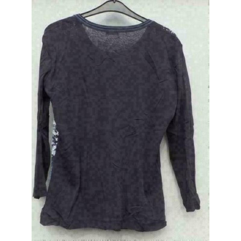 GERRY WEBER donkerblauw/zilver dubbellaags stretch top mt M