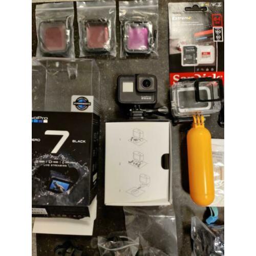 GO PRO HERO 7 BLACK + geheugenkaart + extra's & garantie!