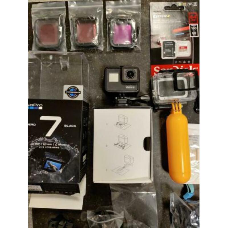 GO PRO HERO 7 BLACK + geheugenkaart + extra's & garantie!