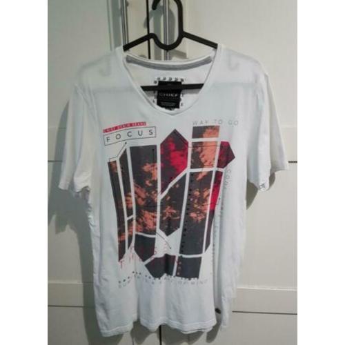 Wit T-shirt met opdruk merk CHIEF maat M