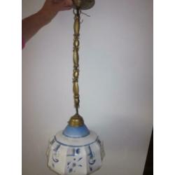 Hanglamp groot art deco art nouveau jugendstil glas blauw