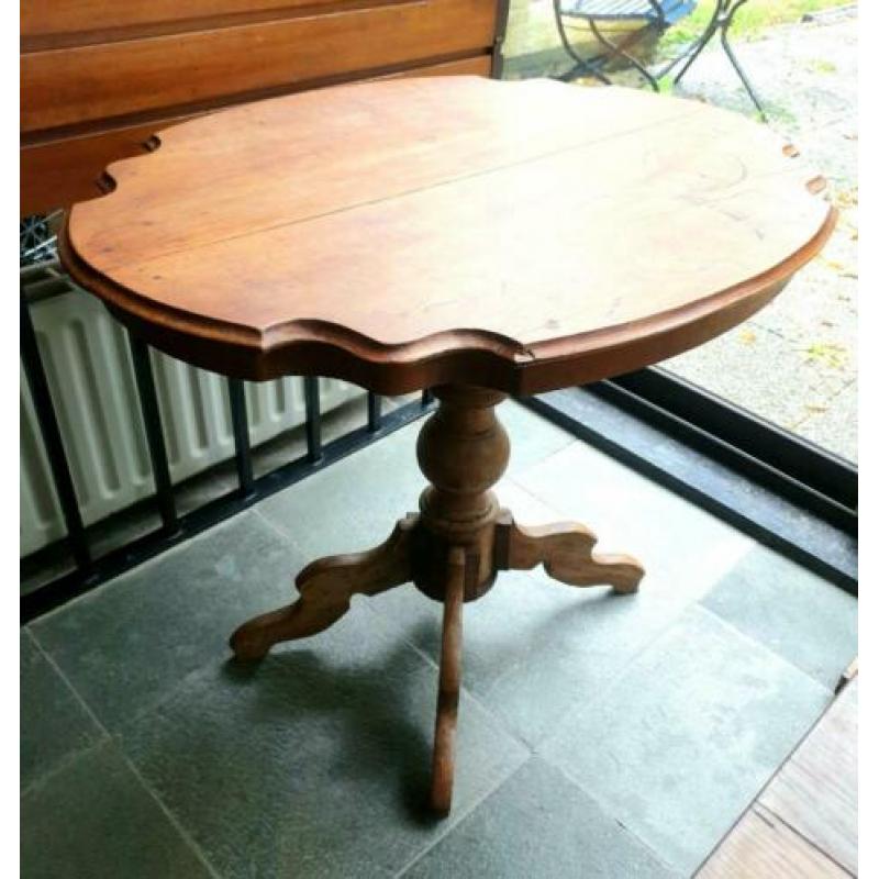 Antieke Handgesneden Teakhouten Madonna met Kind 35cm