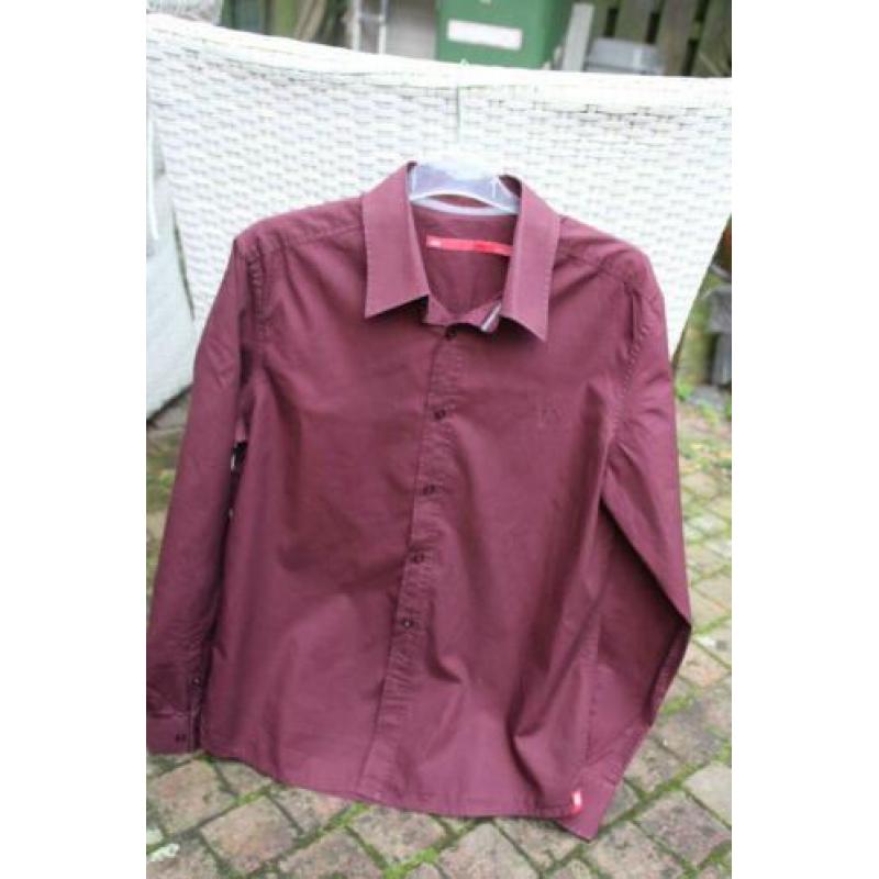 Bordeaux rood overhemd van Esprit maat L