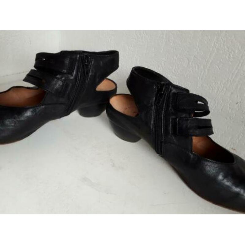 Think! Zwarte leren schoenen mt 39,5 Charlotte Nouvelle zgan