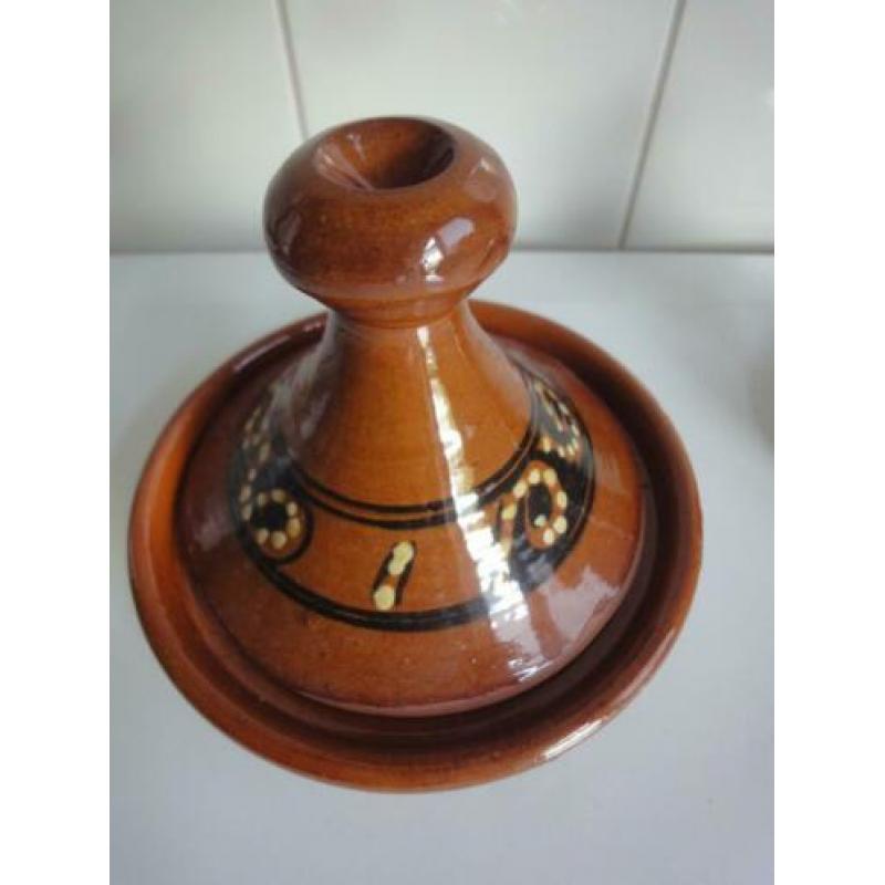 ??tajine oosters schaaltje met puntdeksel aardewerk