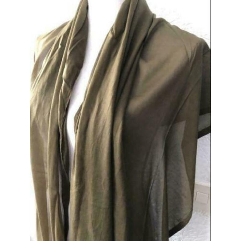 Polyester sjaal - kaki - 82x234 cm
