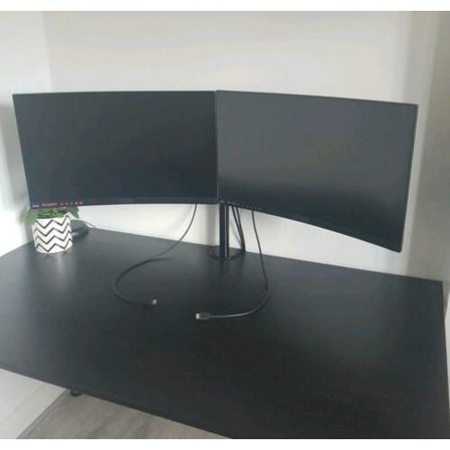 2x MSI Optix MAG271C 27 inch gaming monitor met dubbele arm