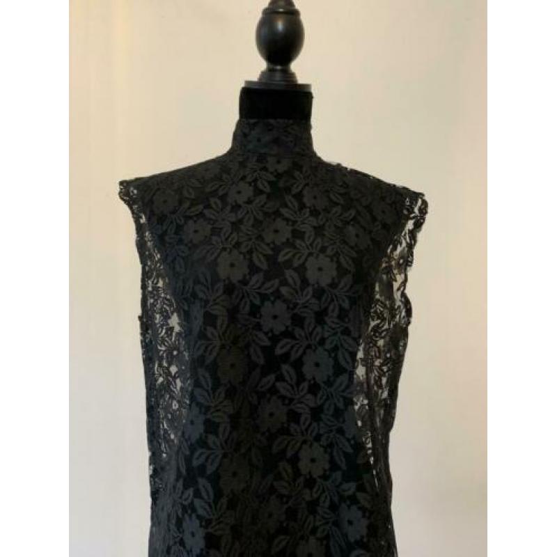 Zwarte kanten vintage see through top SALE