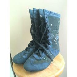 Petrol schoenen maat 40 glitter goa boho hippie apart