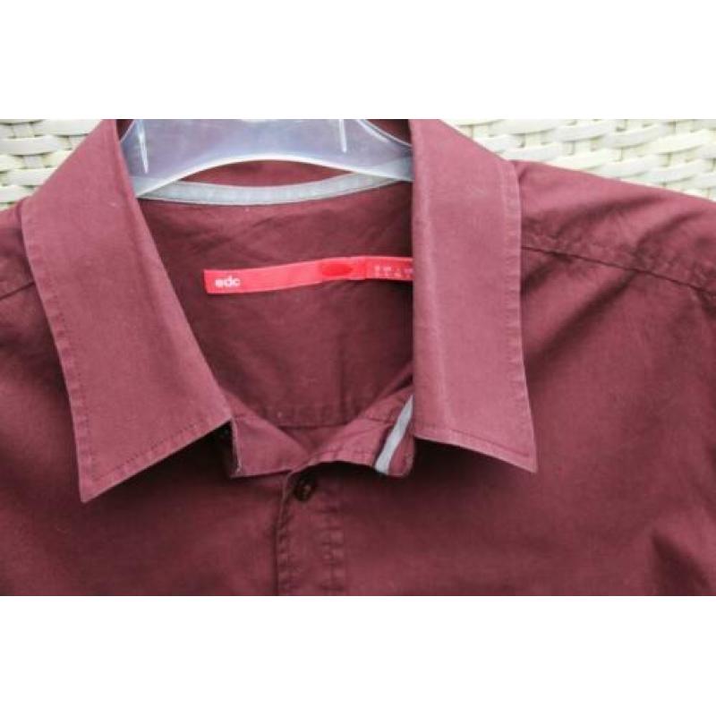 Bordeaux rood overhemd van Esprit maat L