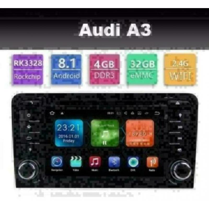 Audi A3 radio navigatie carkit android 8.1 dvd gps wifi dab+