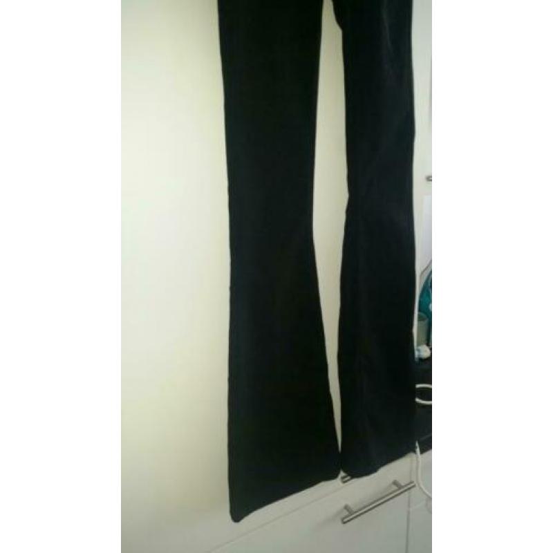 Flared pants zwart spijkerstof