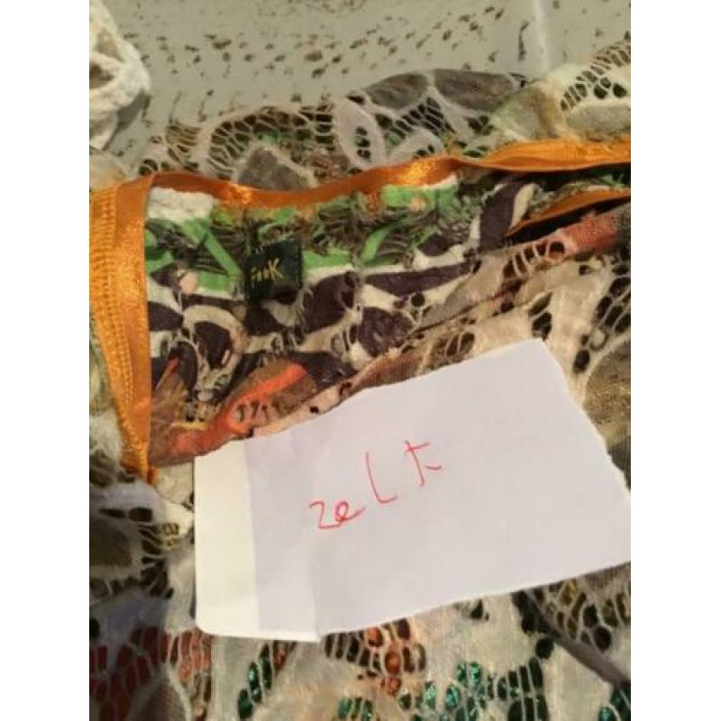 F**K tuniek van kant met franjes, maat L
