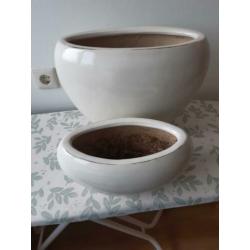ovaal bloempotten beige