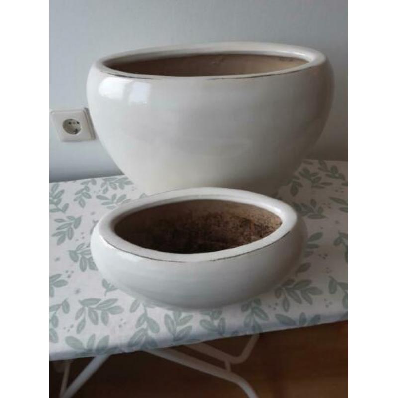 ovaal bloempotten beige