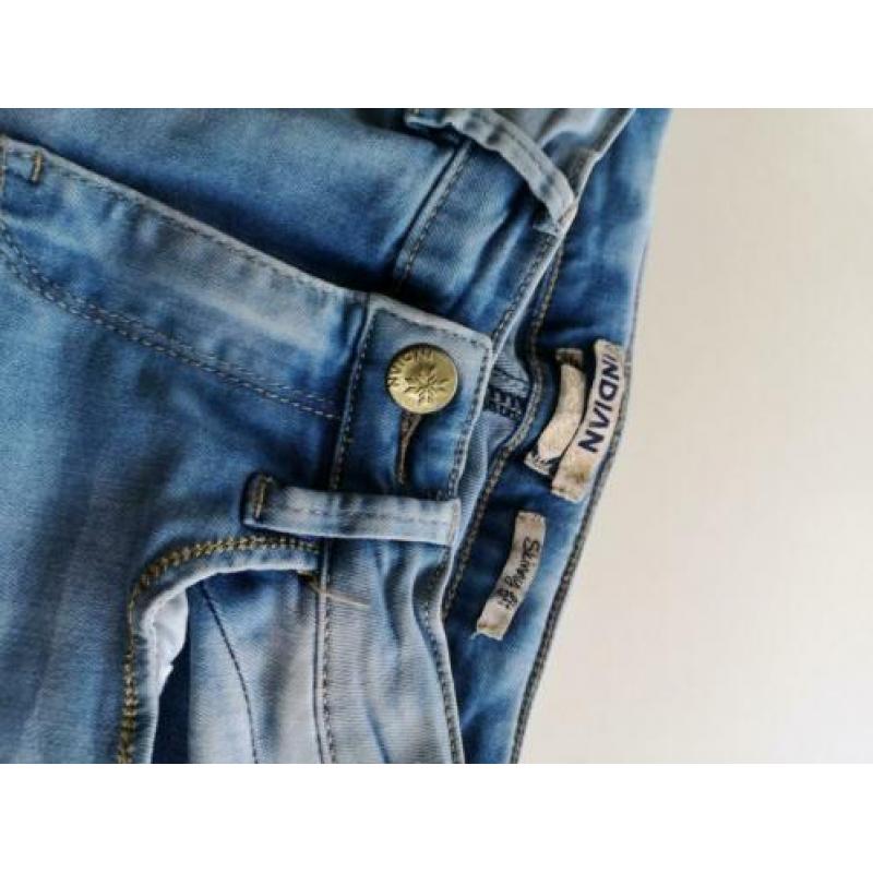 Meisjes blauwe skinny jeans Indian. Maat 134/140 (maat 10)